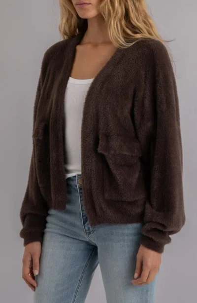 Kut From The Kloth Jana Open Front Cardigan In Brown