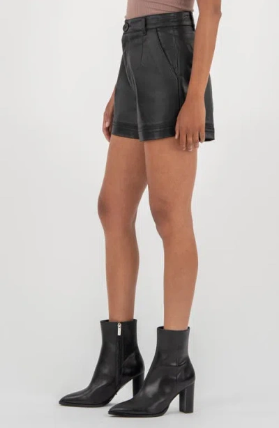 Kut From The Kloth Miranda Coated Shorts In Black