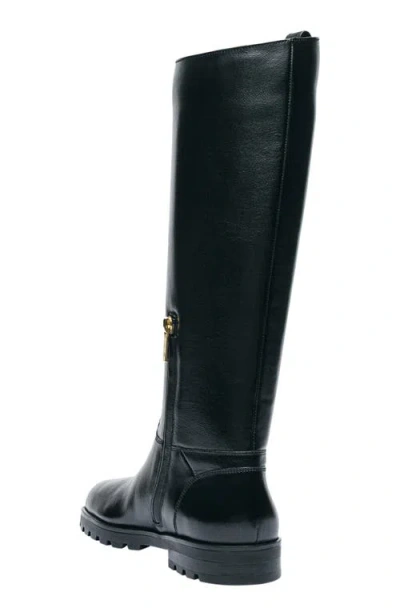 Santoni Leather Boot In Black