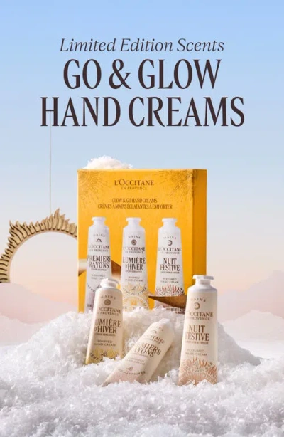 L'occitane Glow & Go Hand Creams Gift Set In Yellow