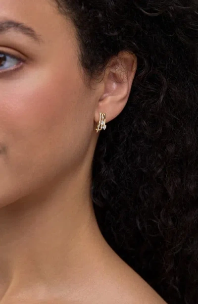 Bony Levy Maya Diamond Huggie Half Hoop Earrings In Gold