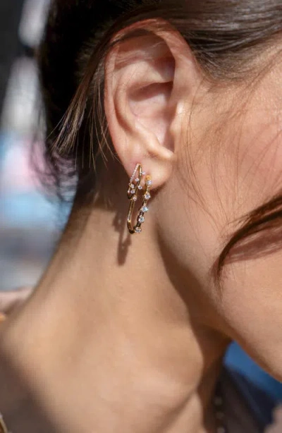 Bony Levy Maya Diamond Huggie Half Hoop Earrings In Gold