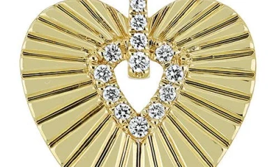 Bony Levy Kiera Diamond Heart Drop Huggie Hoop Earrings In Gold