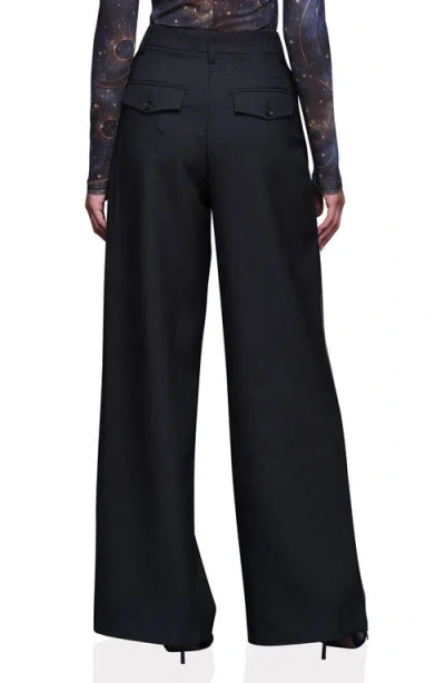 Avec Les Filles High Rise Contrast Stripe Pants In Black