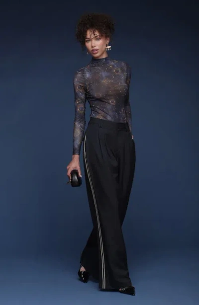 Avec Les Filles High Rise Contrast Stripe Pants In Black