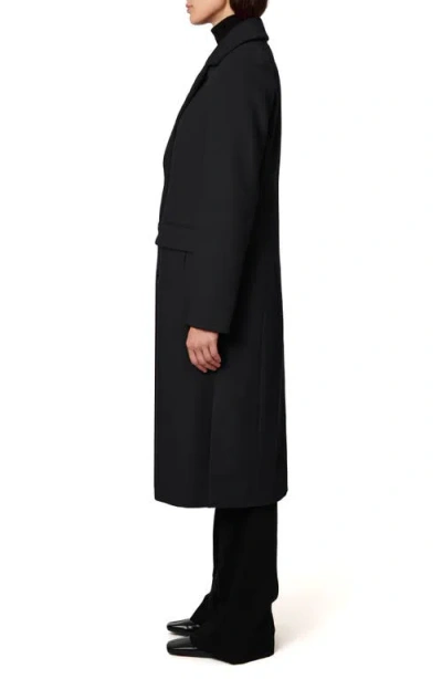 Bernardo Structured Wool Blend Coat In Black