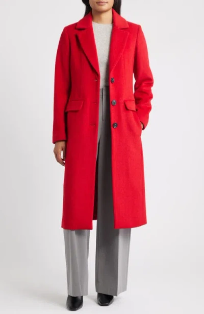 Bernardo Structured Wool Blend Coat In Red