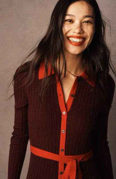 Boden Rachel Gestrickes Hemdblusenkleid-dunkelviolett In Burgundy