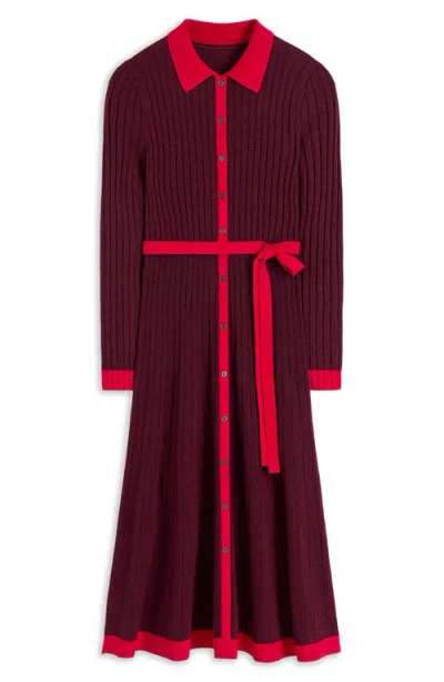 Boden Rachel Gestrickes Hemdblusenkleid-dunkelviolett In Burgundy