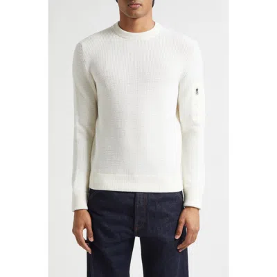 Herno Waffle Stitch Merino Wool Sweater In White