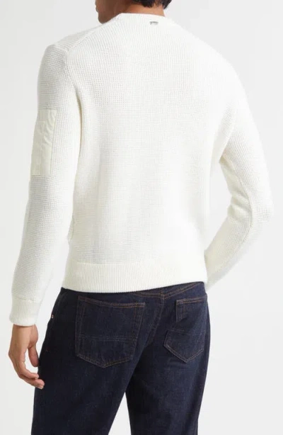 Herno Waffle Stitch Merino Wool Sweater In White