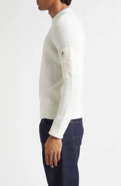 Herno Waffle Stitch Merino Wool Sweater In White