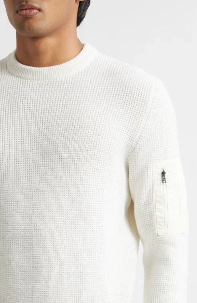 Herno Waffle Stitch Merino Wool Sweater In White