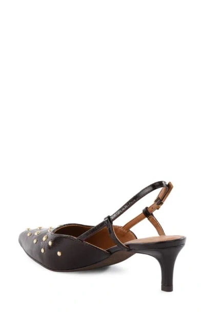 Seychelles Crawford Slingback Pointed Toe Kitten Heel Pump In Brown