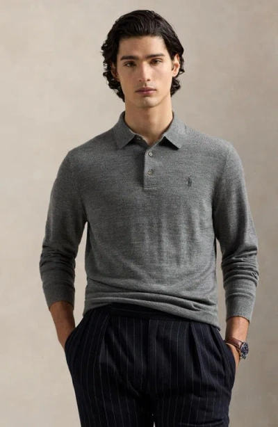 Polo Ralph Lauren Long-sleeve Polo Shirt In Gray