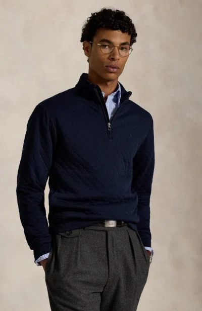Polo Ralph Lauren Men's Quilted Double-knit Jersey Pullover In Blue