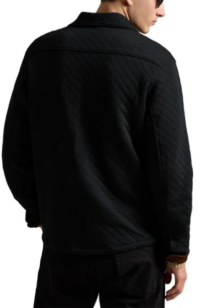 Polo Ralph Lauren Men's Quilted Double-knit Jersey Shirt Jacket In Black