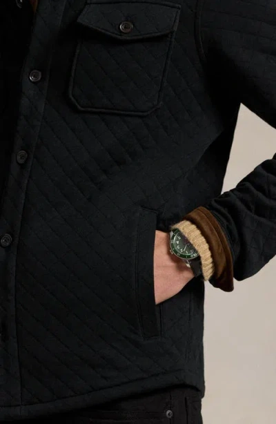 Polo Ralph Lauren Men's Quilted Double-knit Jersey Shirt Jacket In Black