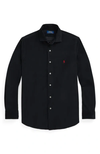 Polo Ralph Lauren Black Shirt Custom-fit In Black