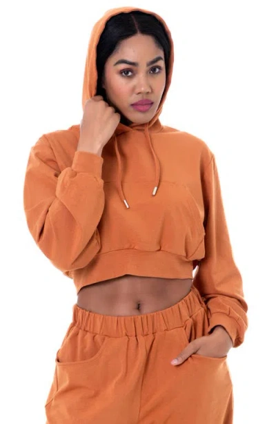 Dai Moda Crop Hoodie In Orange