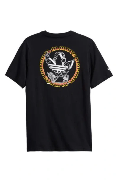 Adidas Originals Adidas Kids' Cotton Graphic T-shirt In Black