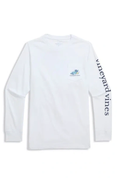 Vineyard Vines Kids' Top Dog Long Sleeve Cotton Graphic T-shirt In Blue