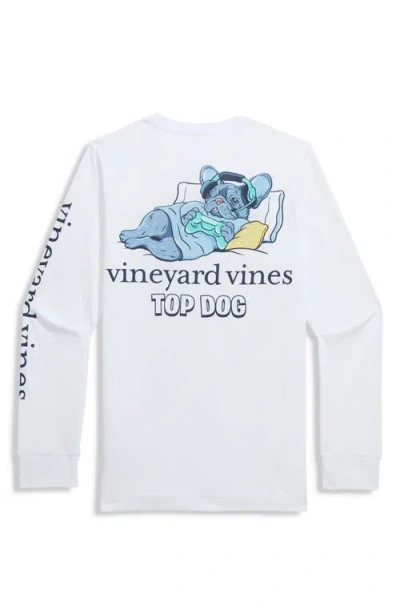 Vineyard Vines Kids' Top Dog Long Sleeve Cotton Graphic T-shirt In Blue