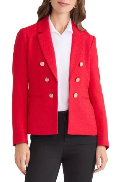 Jones New York Women's Button-trim Open-front Blazer In Red