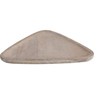 Storied Home Mango Wood Tray, Triangular Shaped In Brown