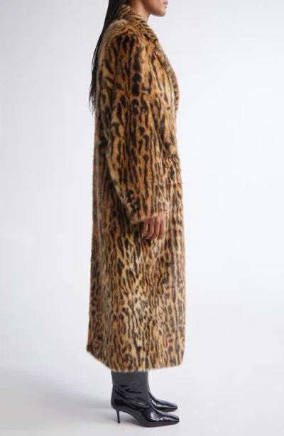 Stand Studio Marcelline Faux Fur Long Coat In Brown