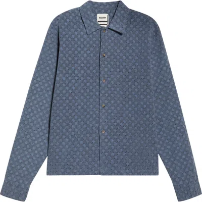 Rizort Nate Woven Shirt Jacket In Blue