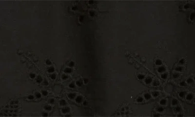 Rizort Banks Embroidered Eyelet Cotton Shorts In Black