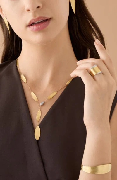 Marco Bicego Lunaria Diamond Twist Necklace In Gold