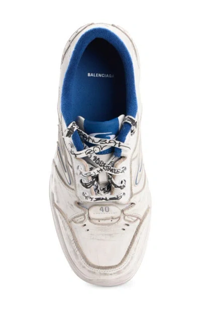 Balenciaga Coastal Inspired Sneakers Featuring Textured Sole In White