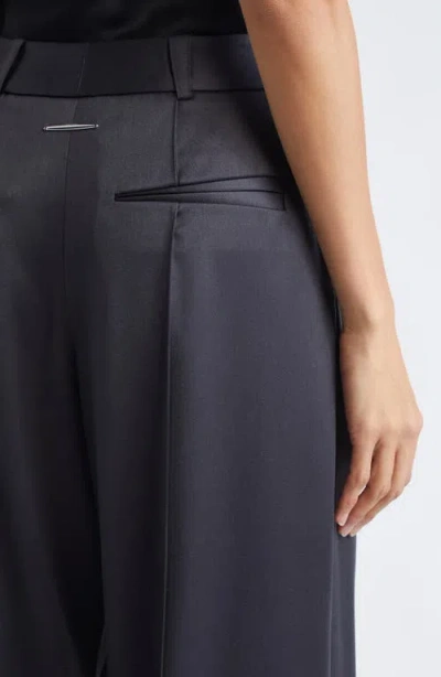 Grace Ling Claw Belt Loop Virgin Wool Blend Wide Leg Pants In Blue