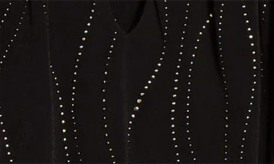 Kasper Rhinestone Keyhole Top In Black