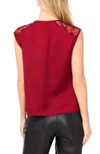 Vince Camuto Deep Drape Tank Top In Burgundy
