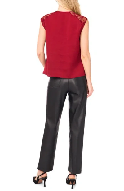 Vince Camuto Deep Drape Tank Top In Burgundy