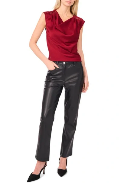 Vince Camuto Deep Drape Tank Top In Burgundy