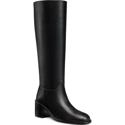 Stuart Weitzman Finn Knee High Leather Boot In Black