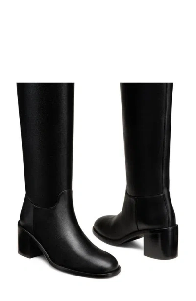 Stuart Weitzman Finn Knee High Leather Boot In Black