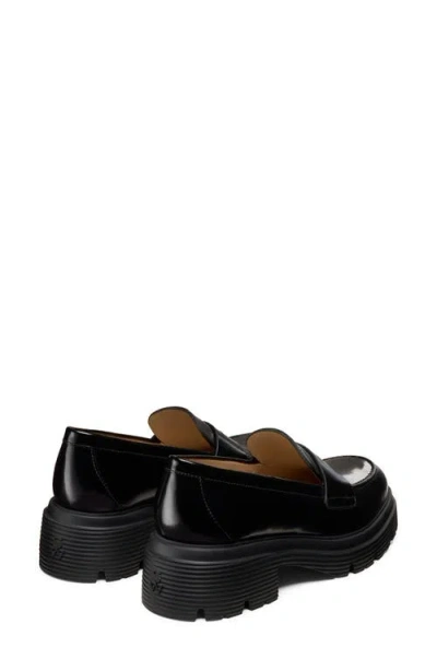 Stuart Weitzman Hudson Lite Lugged Platform Penny Loafer In Black