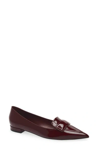 Stuart Weitzman Sovinnie Patent Loafer Flat In Brown