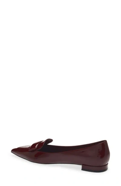 Stuart Weitzman Sovinnie Patent Loafer Flat In Brown