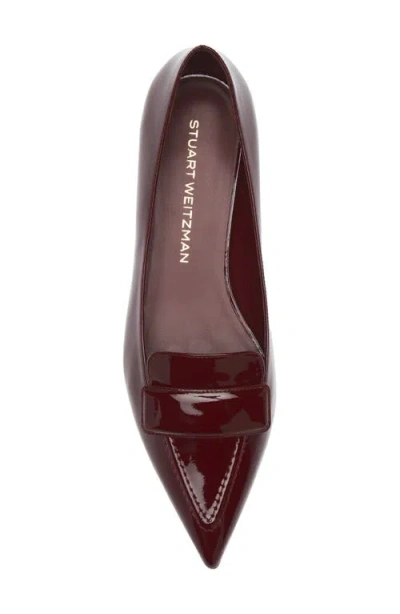 Stuart Weitzman Sovinnie Patent Loafer Flat In Brown