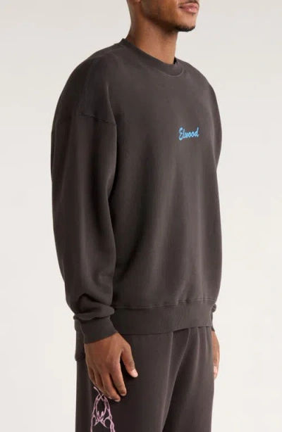 Elwood Slice Of Heaven Organic Cotton Crewneck Sweatshirt In Brown