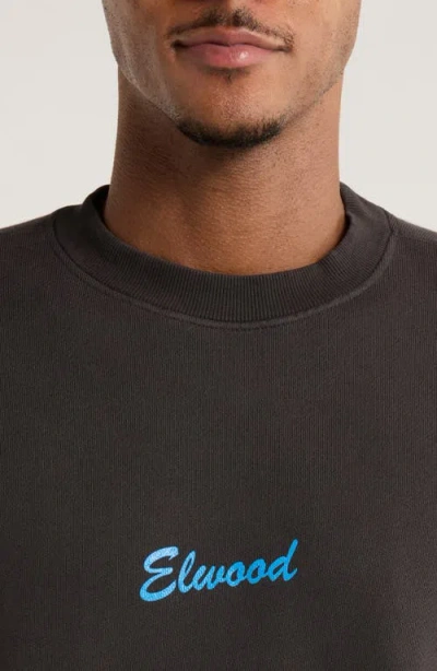 Elwood Slice Of Heaven Organic Cotton Crewneck Sweatshirt In Brown