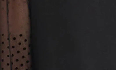 Kasper Split Neck Top In Black