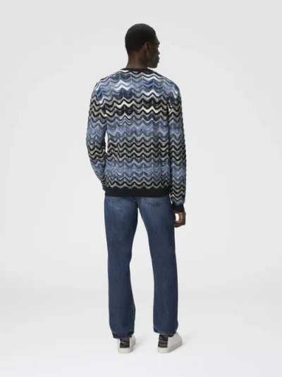 Missoni Crew Neck Sweater With Geometric Zigzag Pattern In Multi