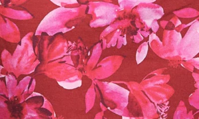 Isaac Mizrahi New York Ruched Waist Dress In Burgundy